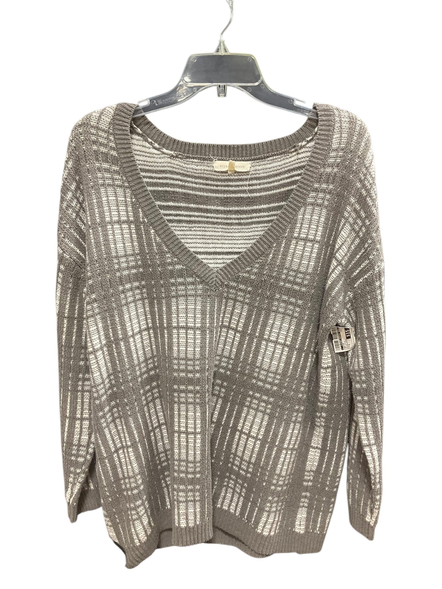 Sweater By Clothes Mentor In Grey White, Size: M