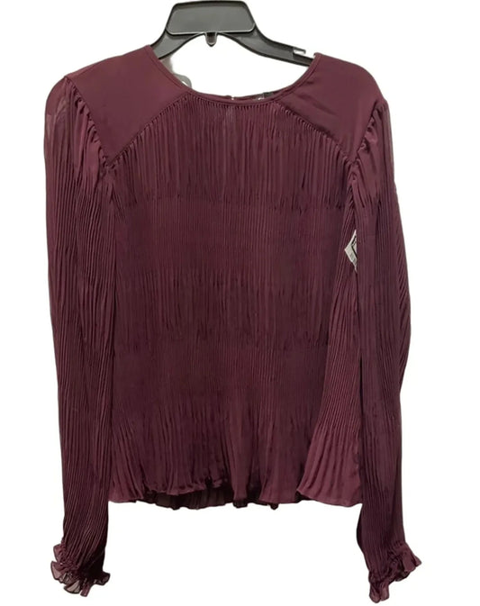 Top Long Sleeve By Express In Maroon, Size: M