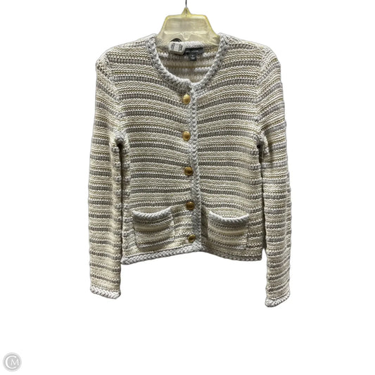 Cardigan By Ann Taylor In Grey & White, Size: Sp