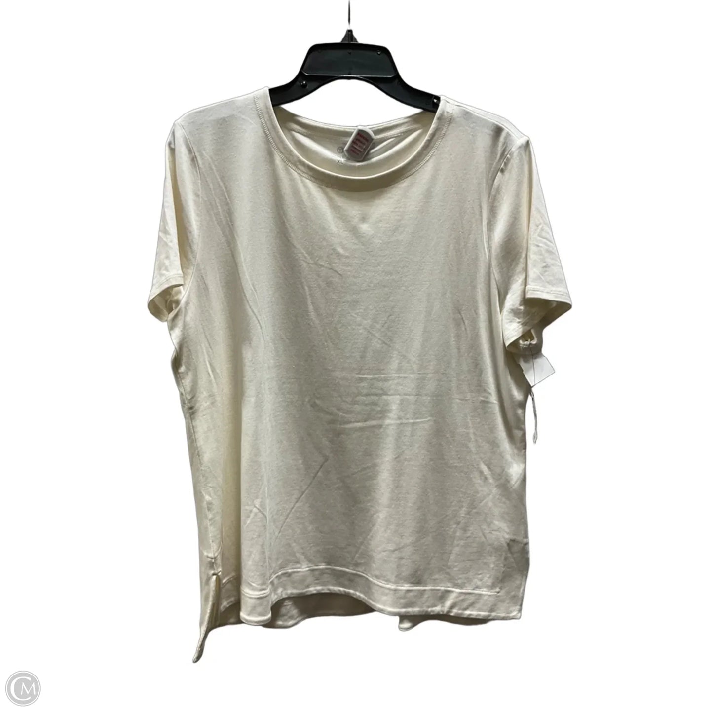 Top Short Sleeve By Talbots In Cream, Size: Xl