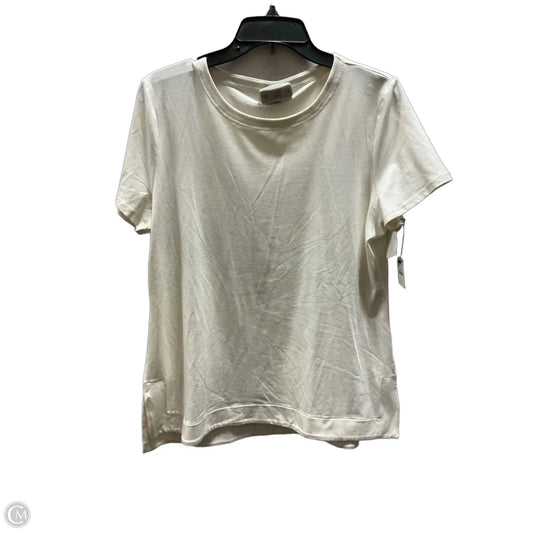 Top Short Sleeve By Talbots In Cream, Size: L