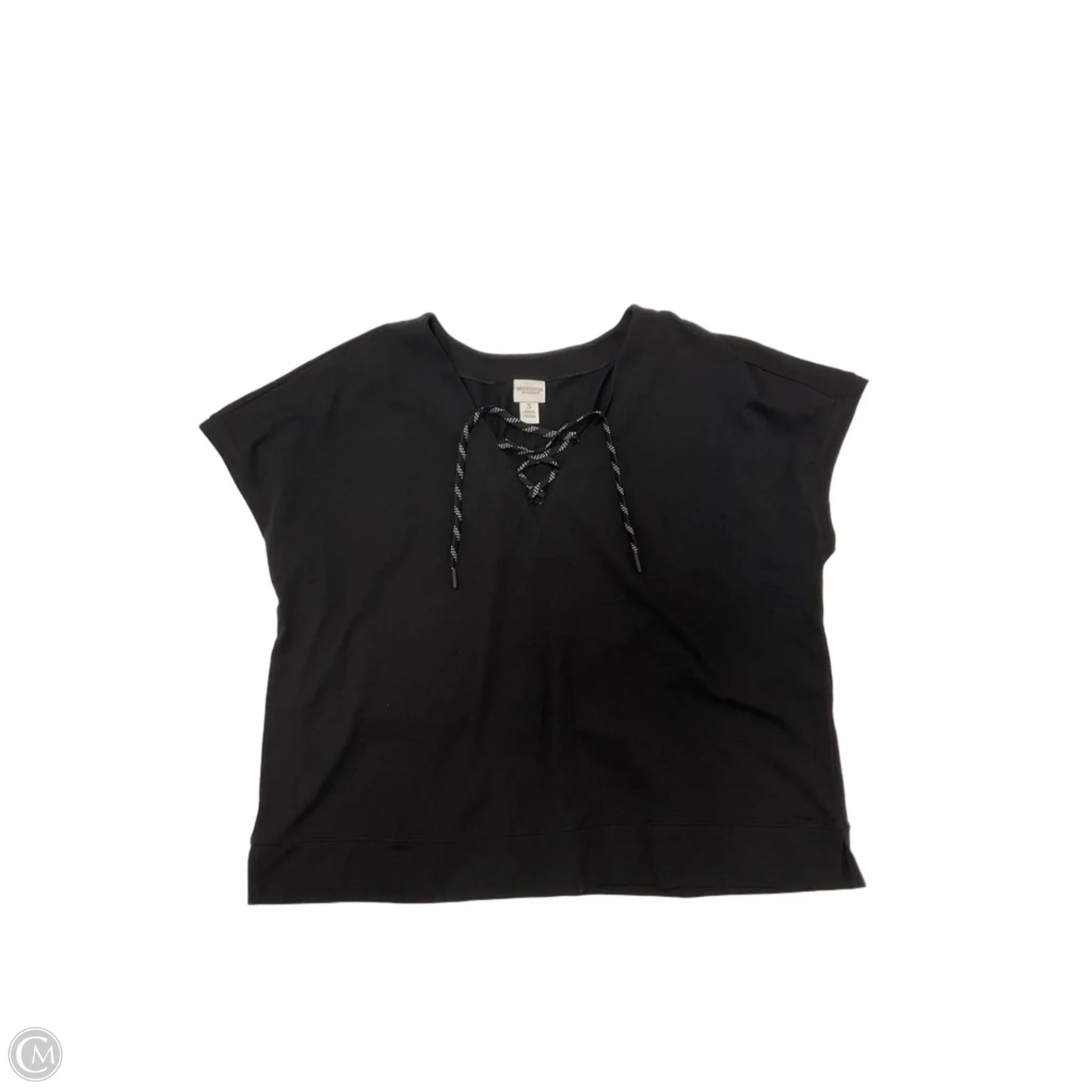 Top Short Sleeve By Chicos In Black, Size: Xl