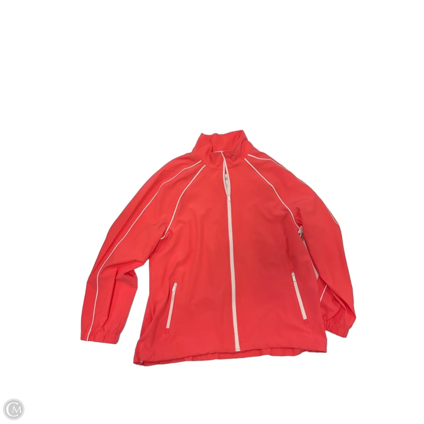 Jacket Windbreaker By Chicos In Coral, Size: L
