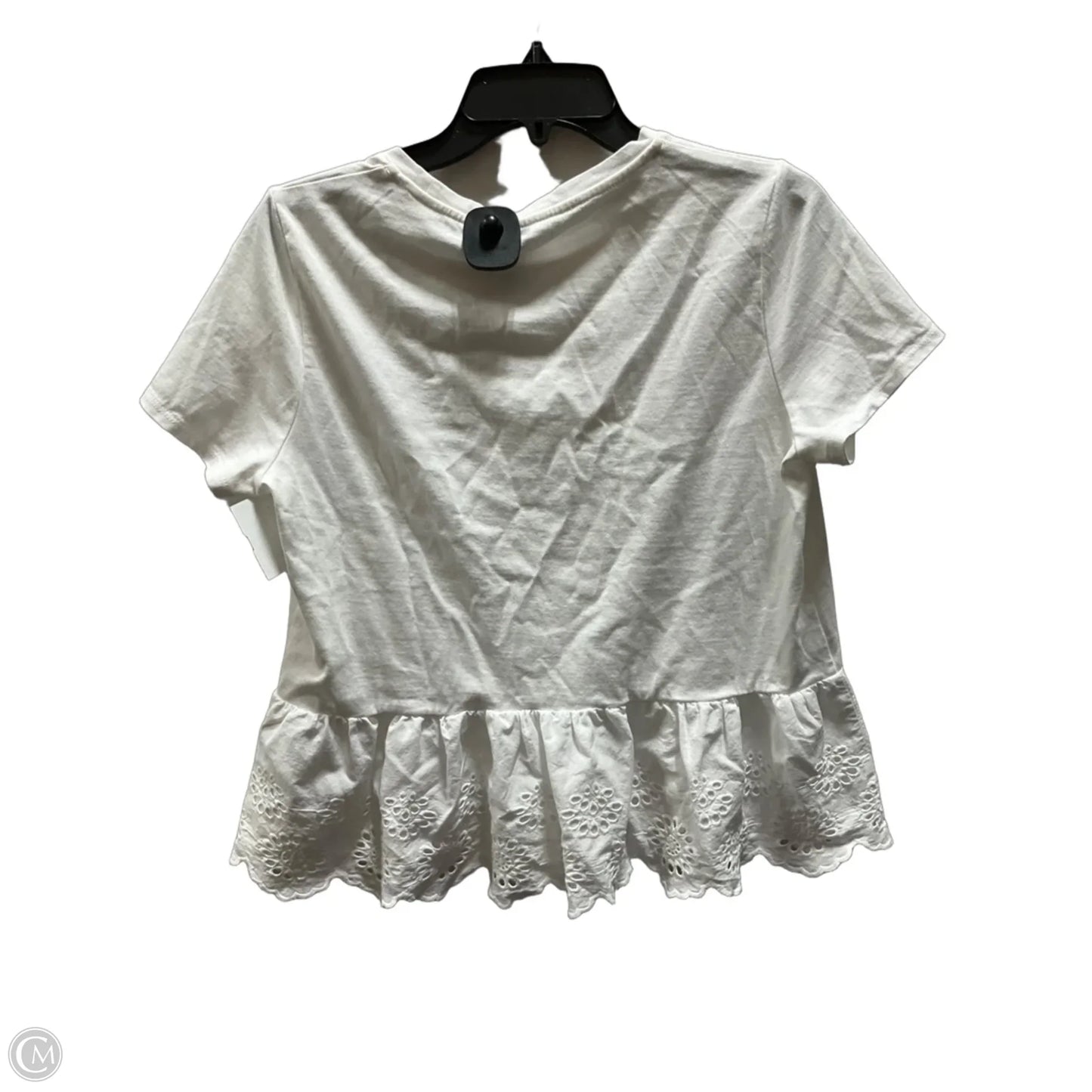 Top Short Sleeve Designer By Kate Spade In White, Size: L