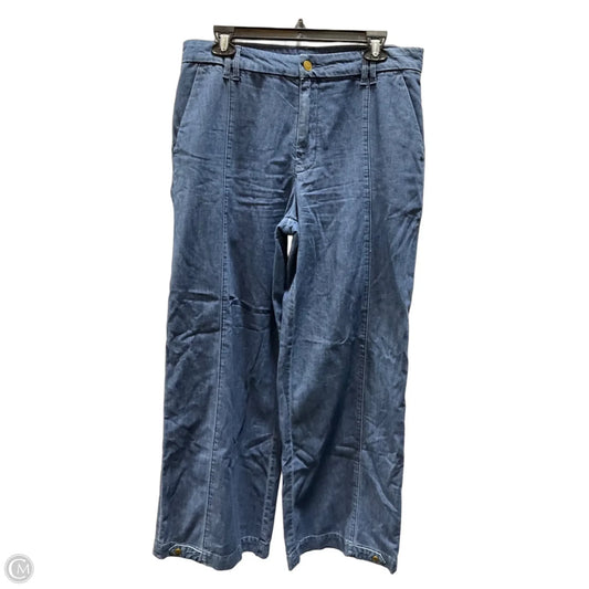 Jeans Wide Leg By American Eagle In Blue Denim, Size: 8l