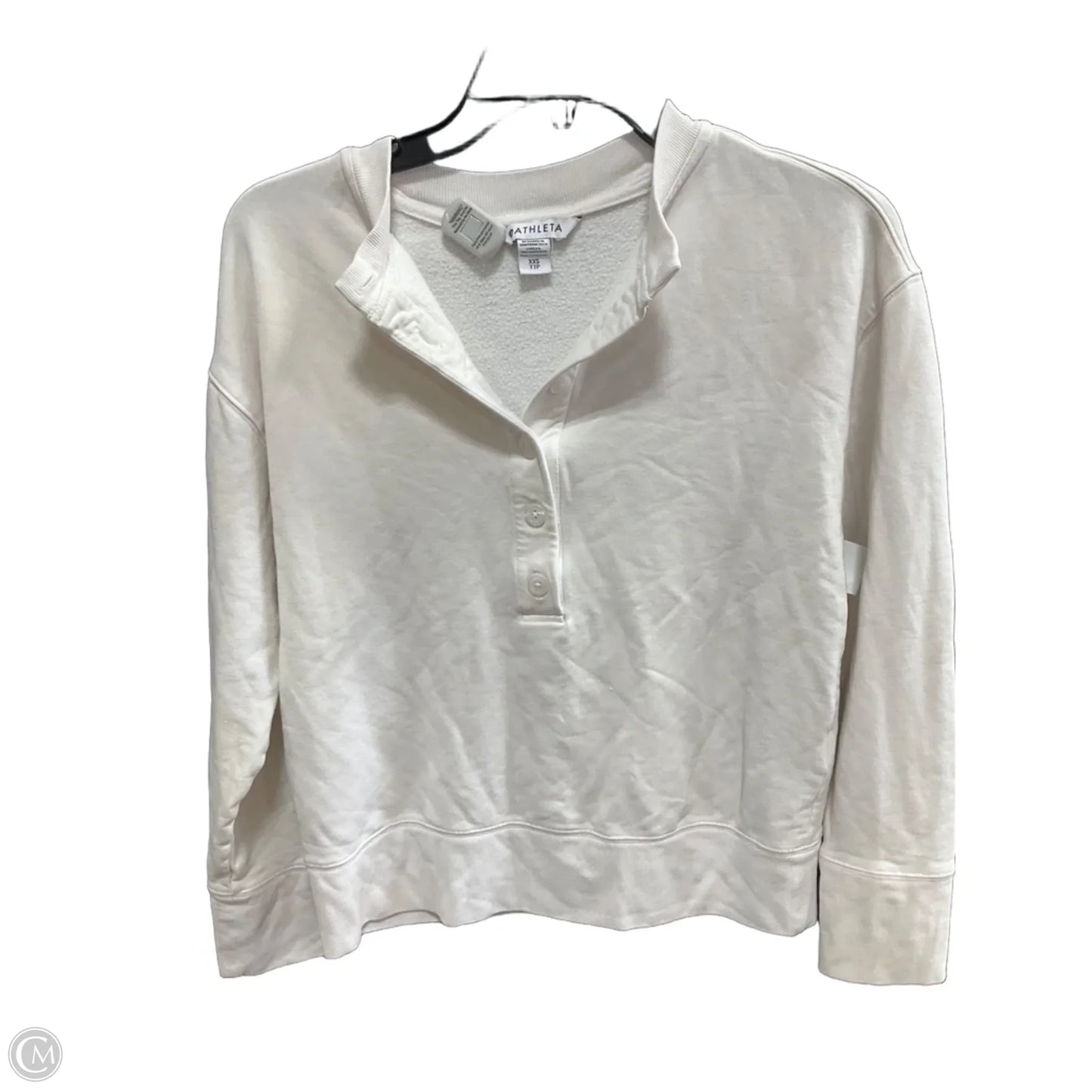 Top Long Sleeve By Athleta In Cream, Size: Xxs