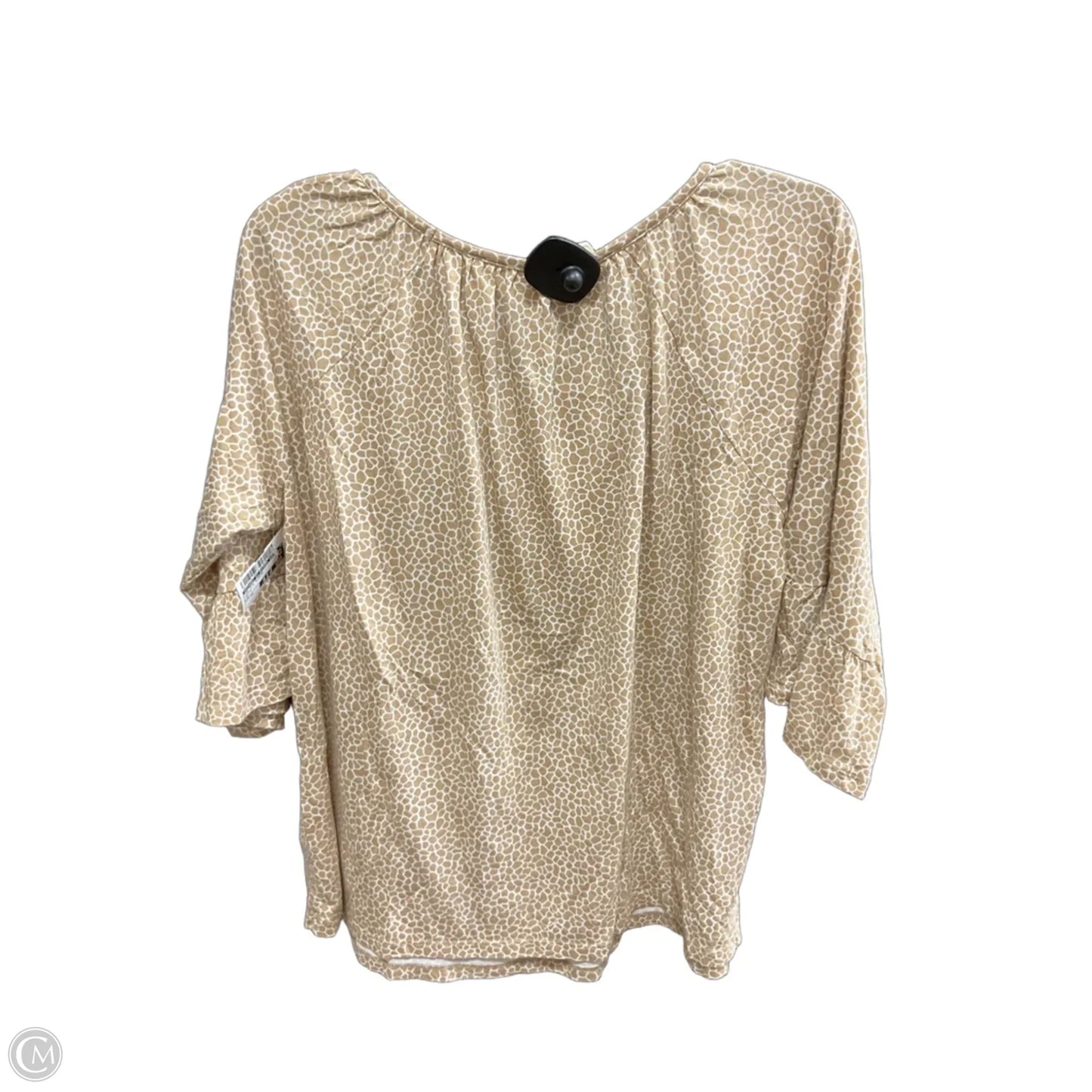 Top 3/4 Sleeve By Michael By Michael Kors In Beige, Size: 1x