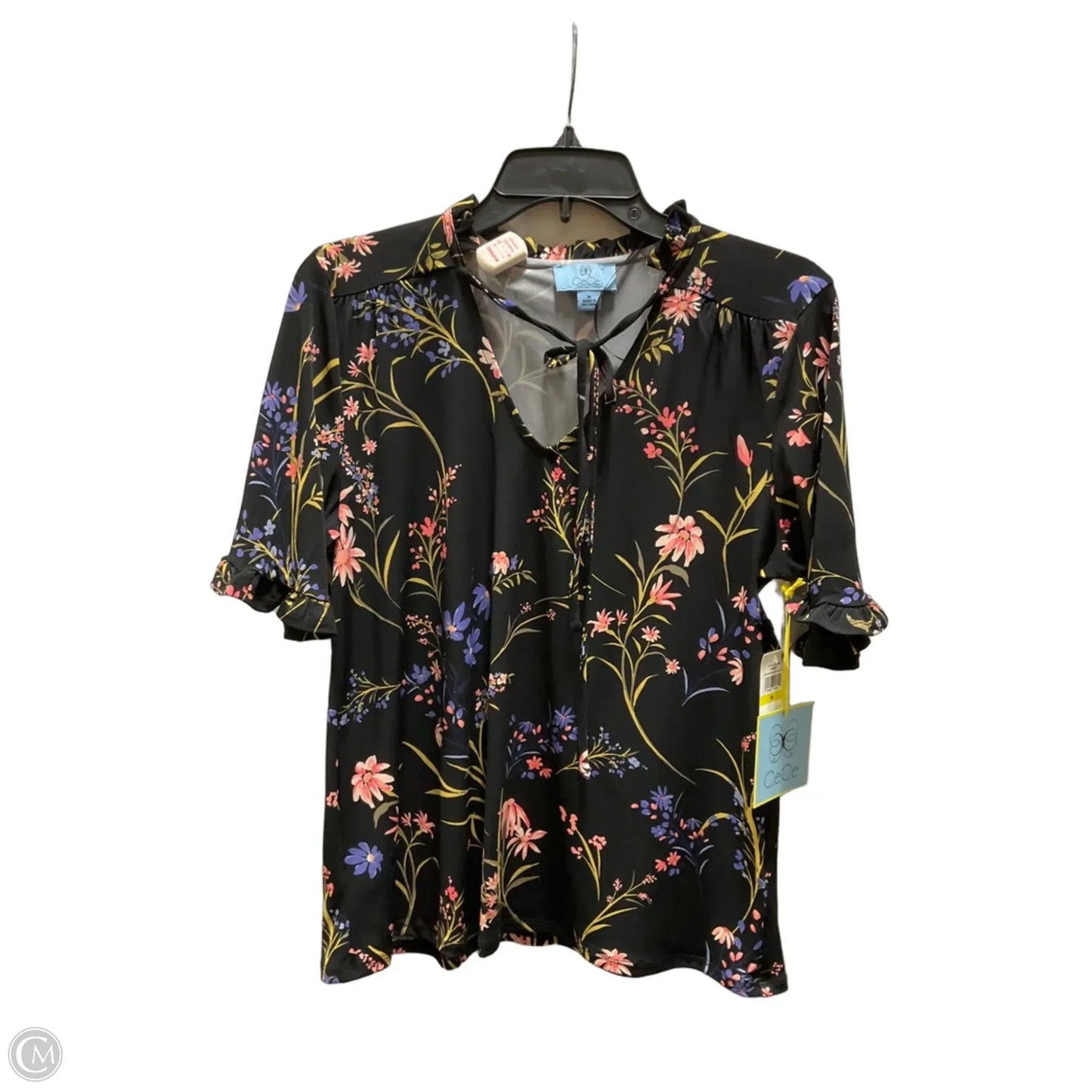 Top Short Sleeve By Cece In Black, Size: M