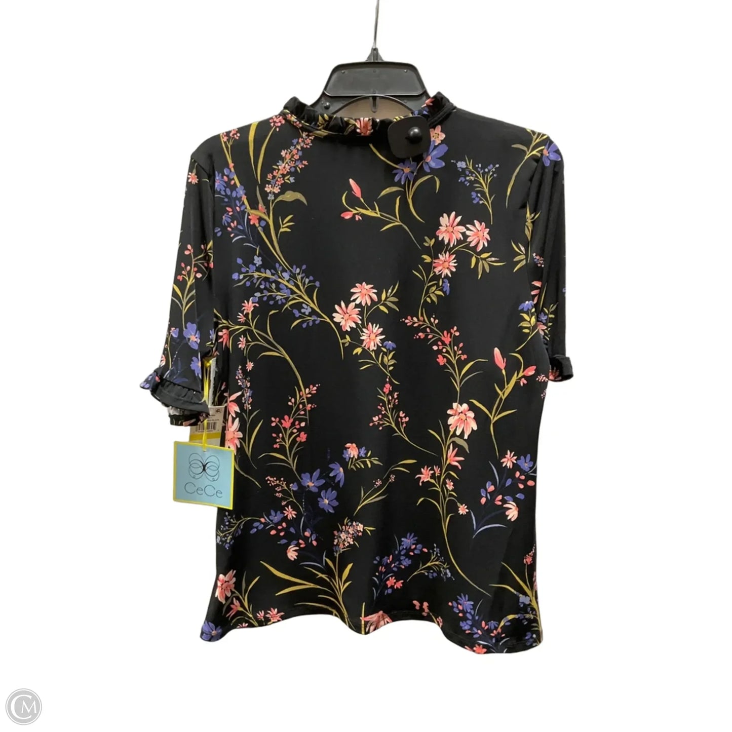 Top Short Sleeve By Cece In Black, Size: M