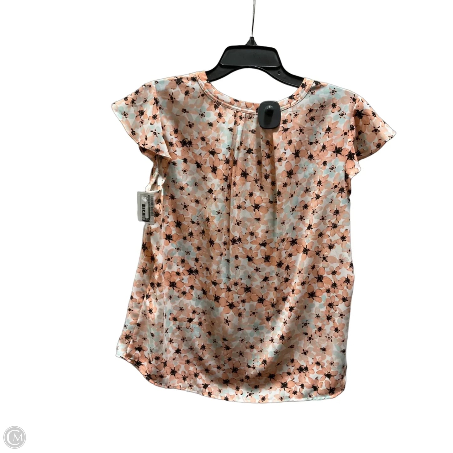 Top Short Sleeve By Calvin Klein In Peach, Size: M