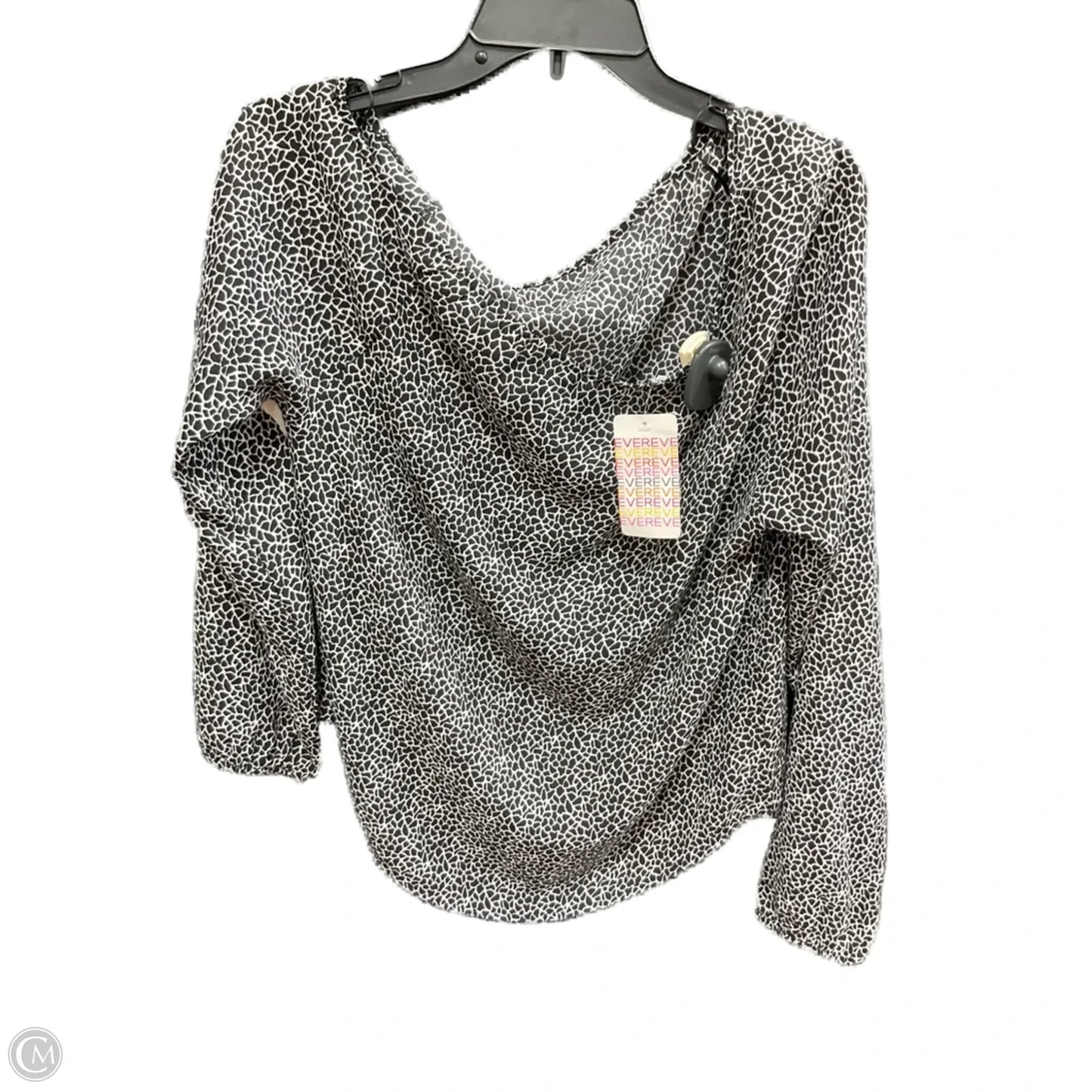 Top Long Sleeve By Allison Joy In Black & White, Size: M