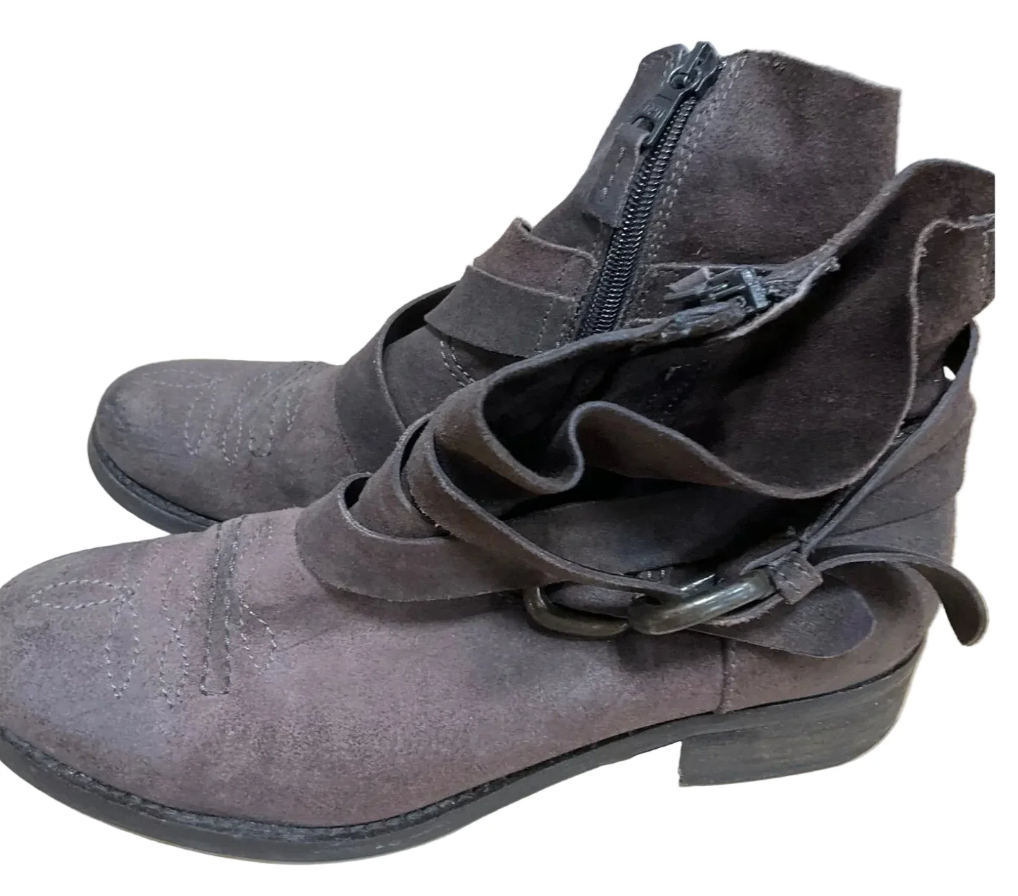 Boots Leather By Clothes Mentor In Brown, Size: 8.5