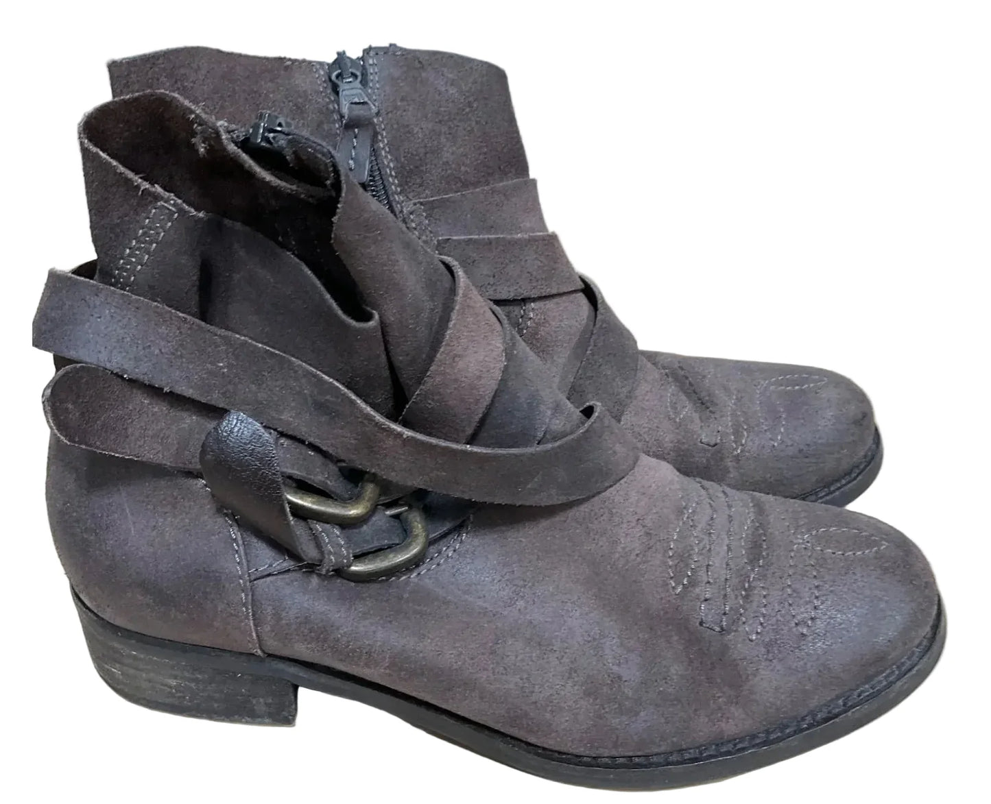 Boots Leather By Clothes Mentor In Brown, Size: 8.5