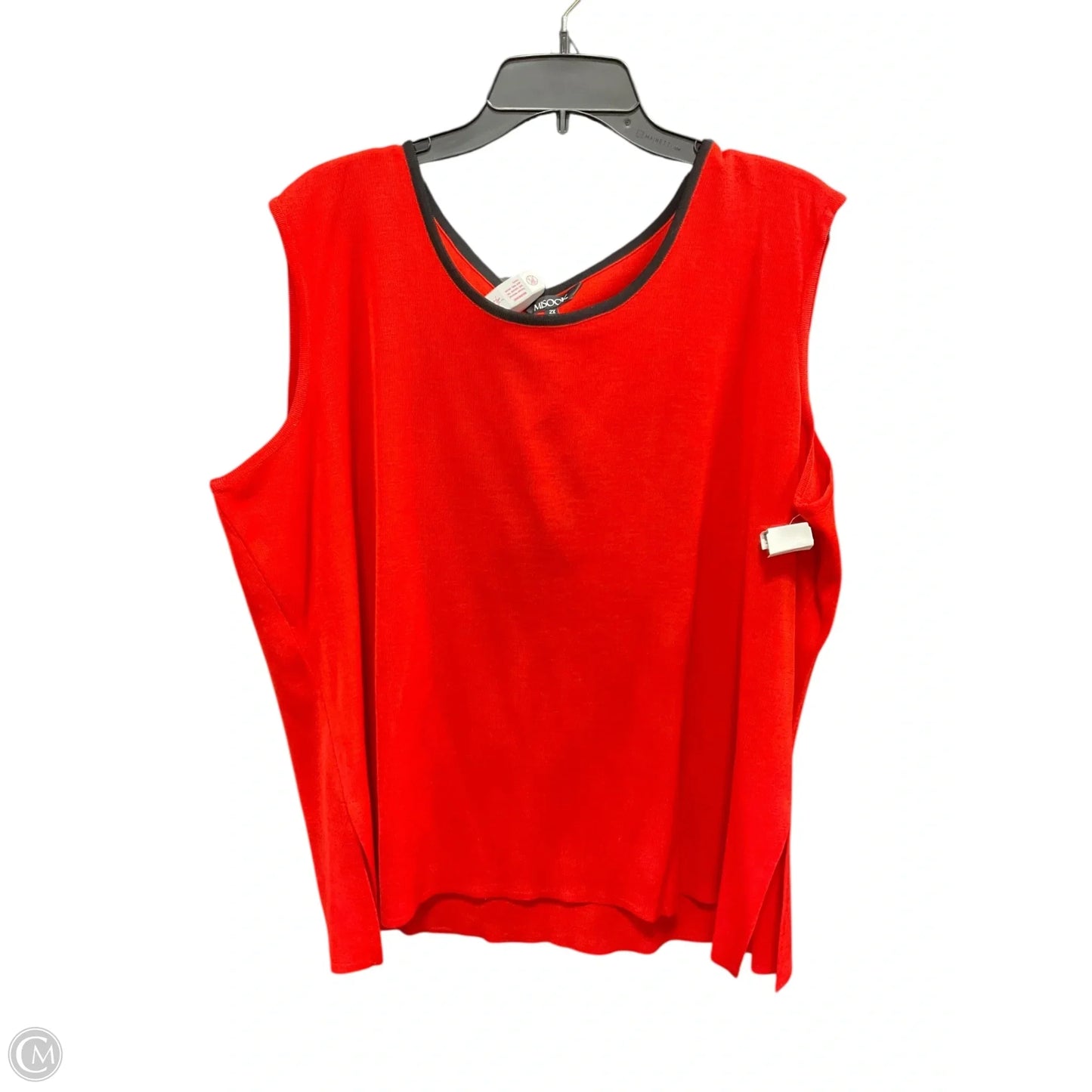 Top Sleeveless By Misook In Red, Size: 2x