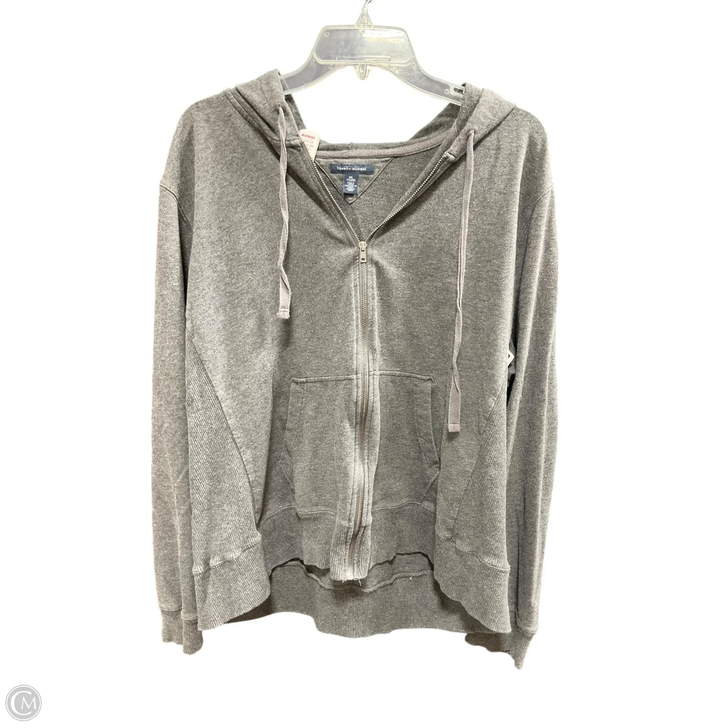 Athletic Jacket By Tommy Hilfiger In Grey, Size: Xxl