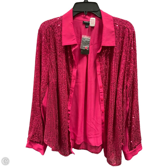 Blouse 3/4 Sleeve By Torrid In Pink, Size: Xl