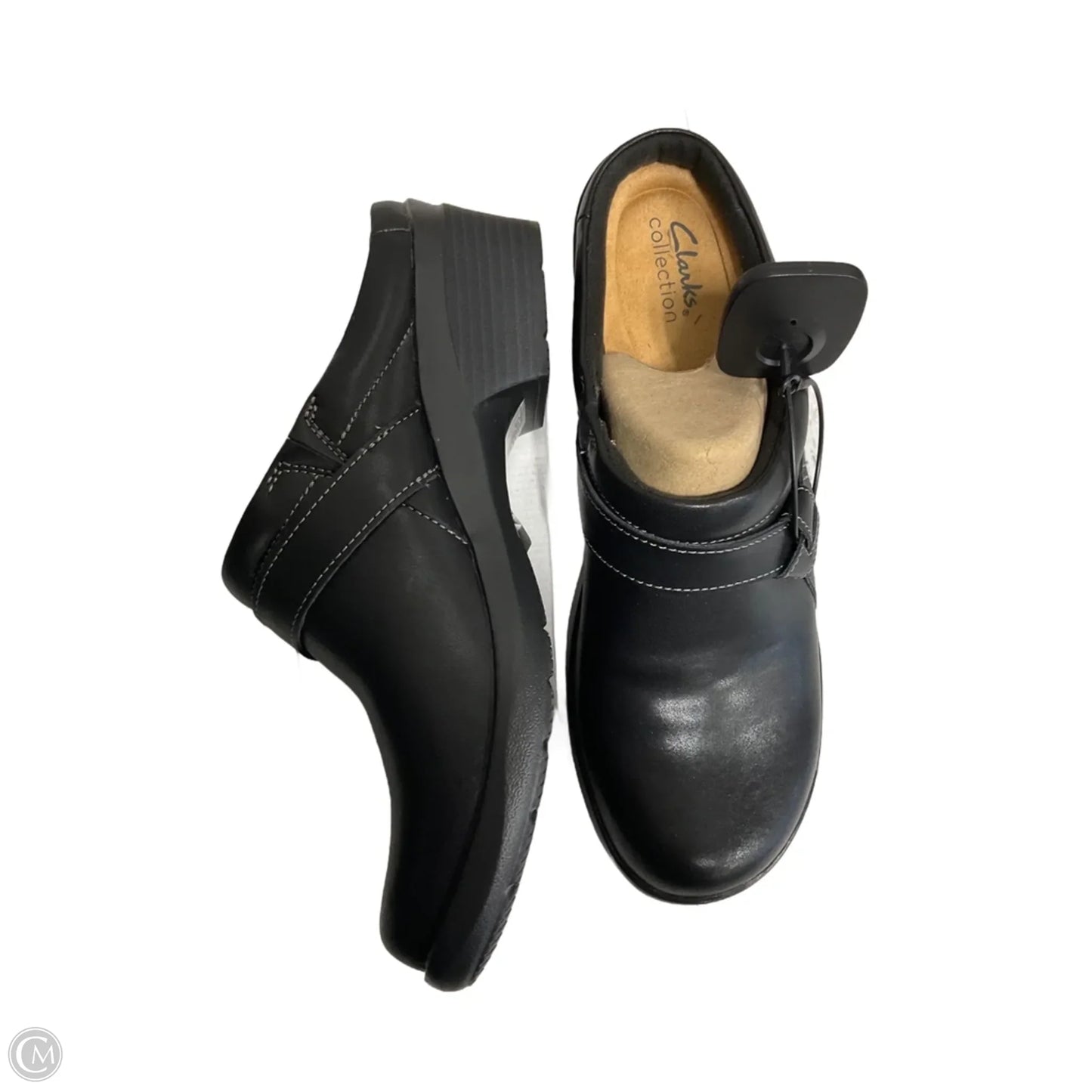 Shoes Heels Wedge By Clarks In Black, Size: 10