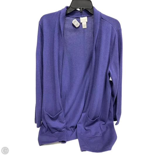 Sweater Cardigan By Chicos In Purple, Size: L