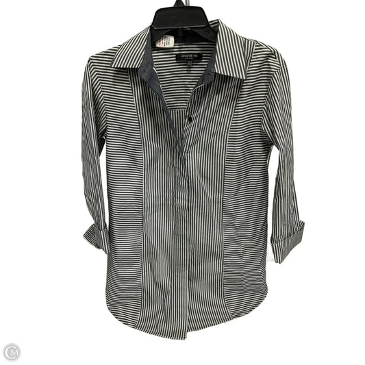 Blouse Designer By Lafayette 148 In Striped Pattern, Size: S