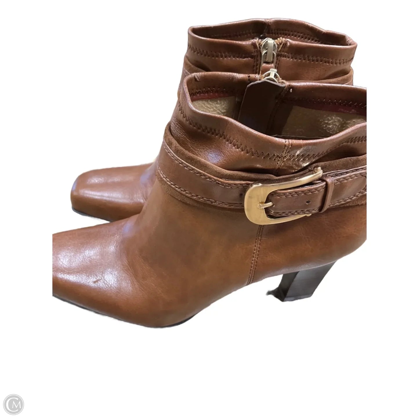 Boots Leather By Franco Sarto In Tan, Size: 7.5