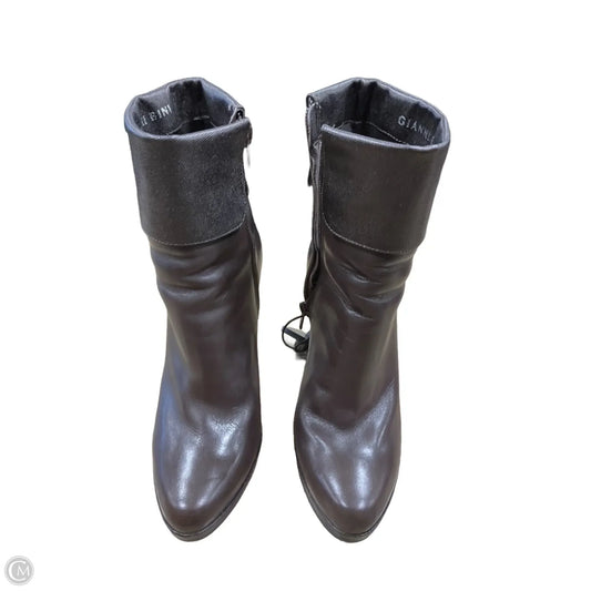 Boots Ankle Heels By Gianni Bini In Brown, Size: 7.5