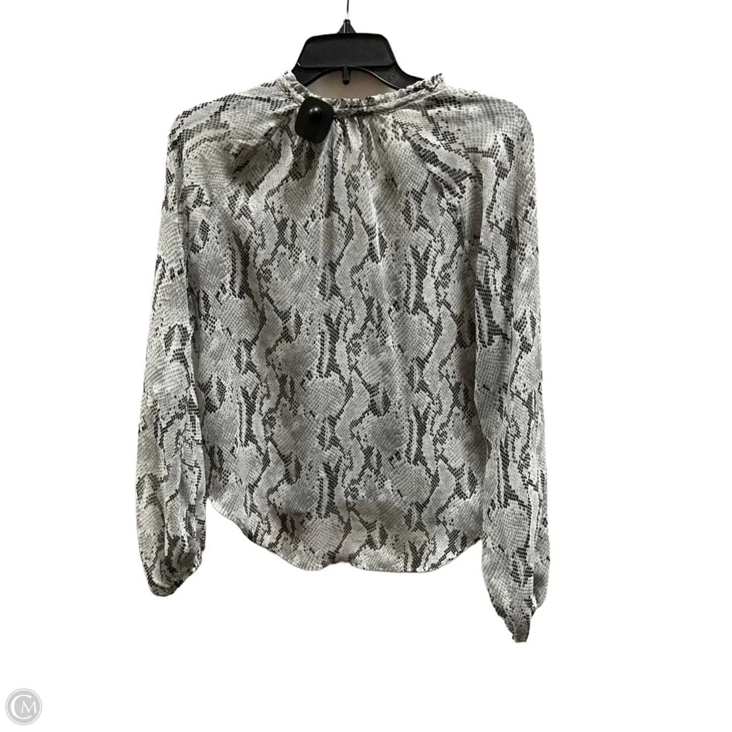 Top Long Sleeve By Express In Snakeskin Print, Size: Xs