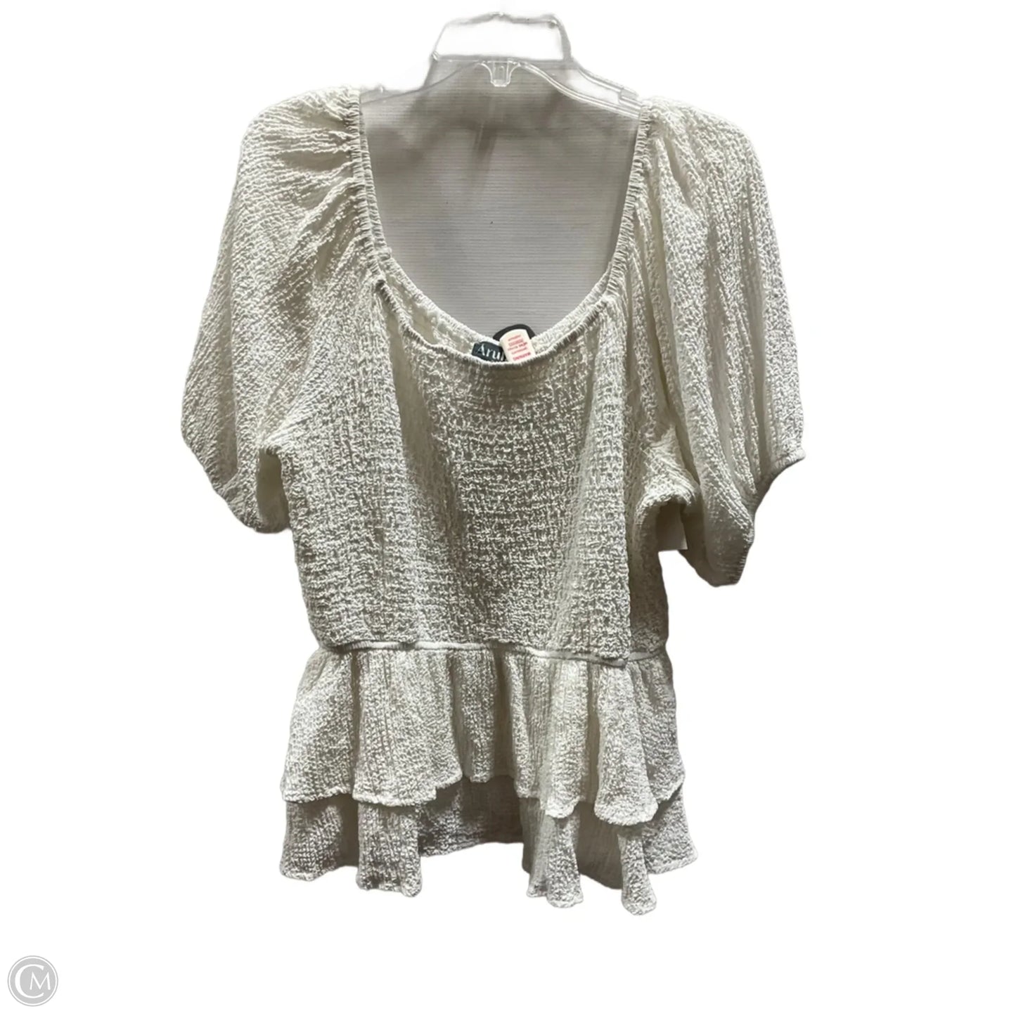 Top Short Sleeve By Arula In White, Size: 1x