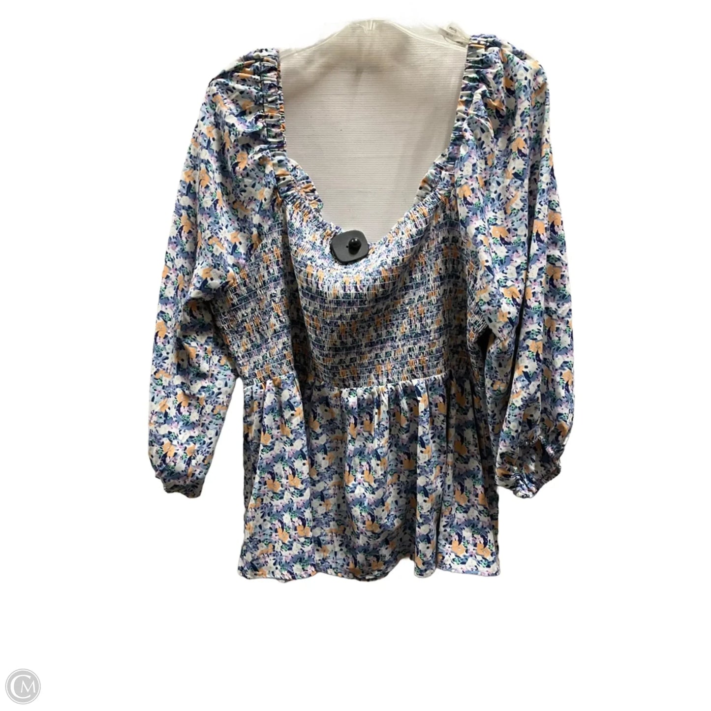 Top Long Sleeve By Arula In Floral Print, Size: 2x