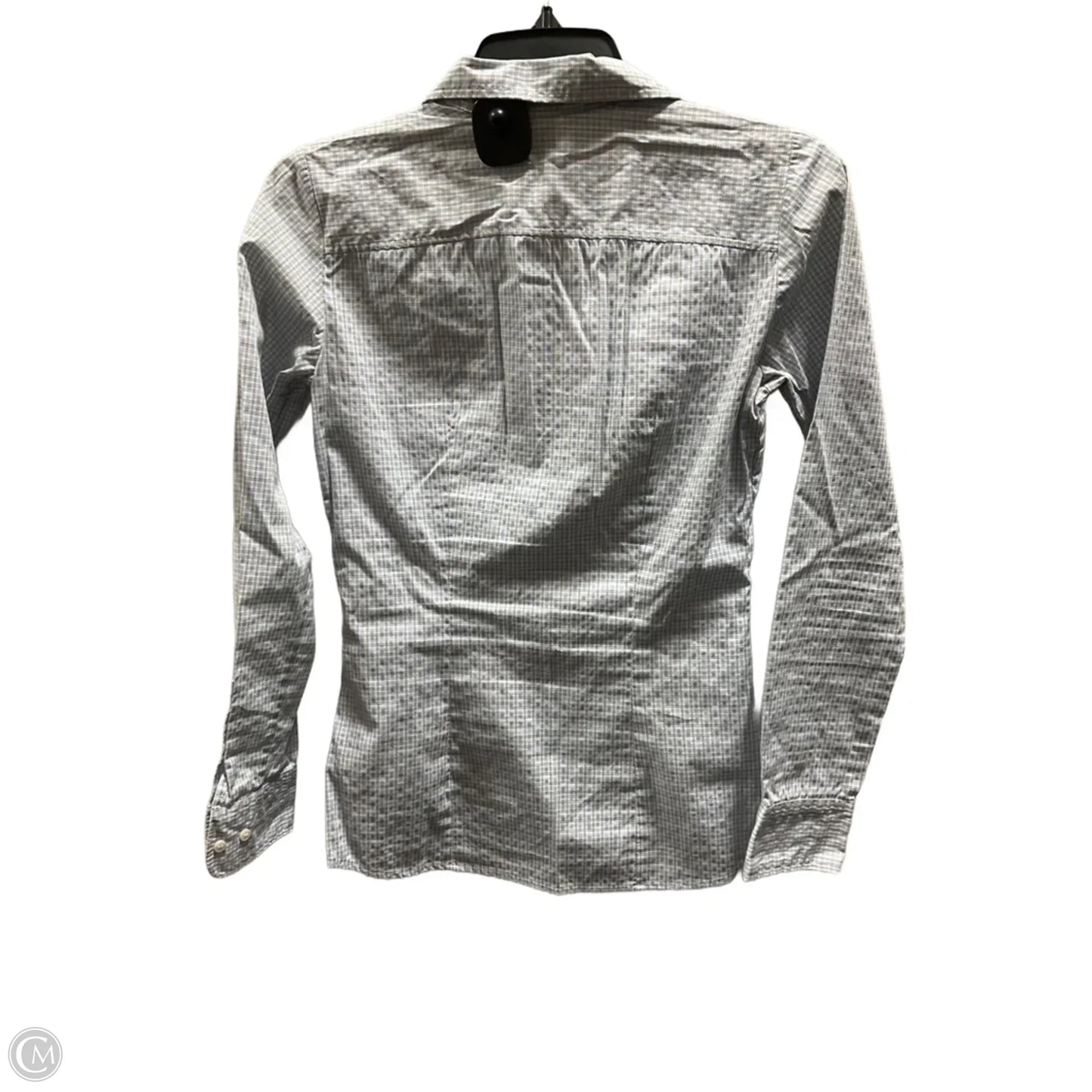 Blouse Long Sleeve By H&m In Checkered Pattern, Size: Xs