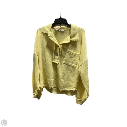 Top Long Sleeve By Blu Pepper In Yellow, Size: M