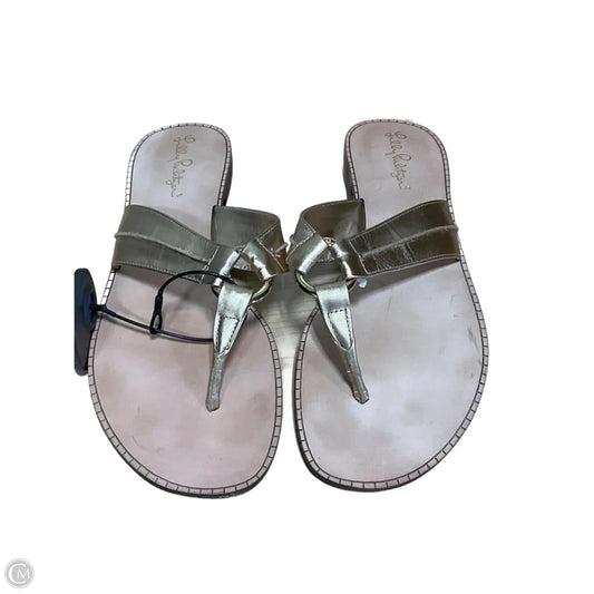 Sandals Designer By Lilly Pulitzer In Gold, Size: 10