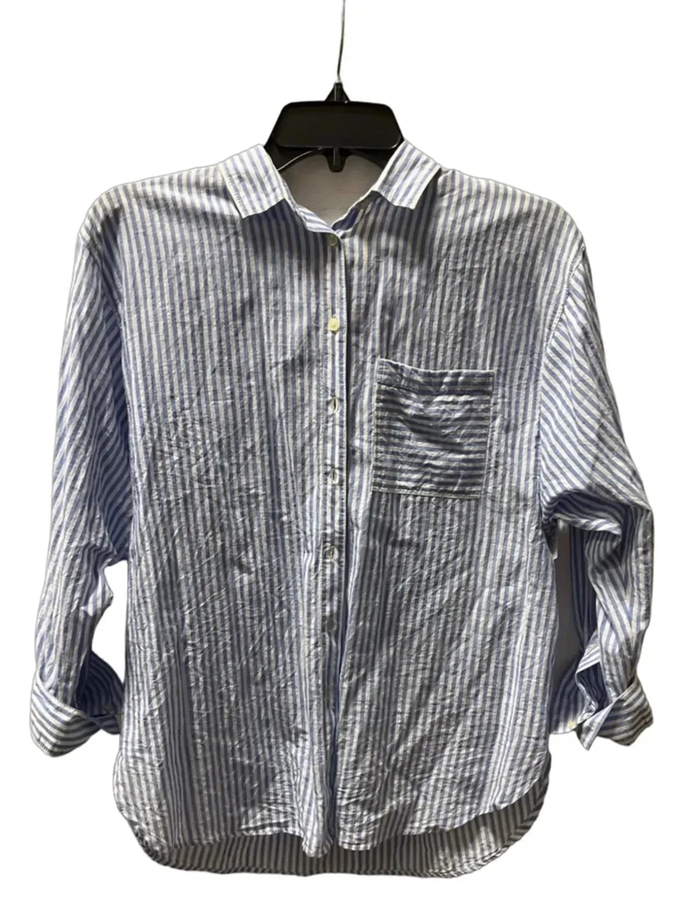 Blouse 3/4 Sleeve By Loft In Striped Pattern, Size: S