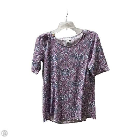 Top Short Sleeve Basic By J. Jill In Paisley Print, Size: Xs