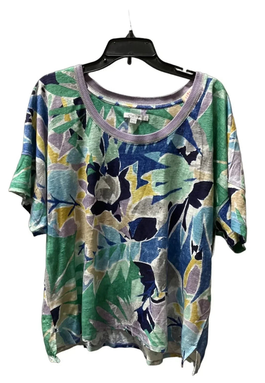 Top Short Sleeve By Chicos In Multi-colored, Size: 1x