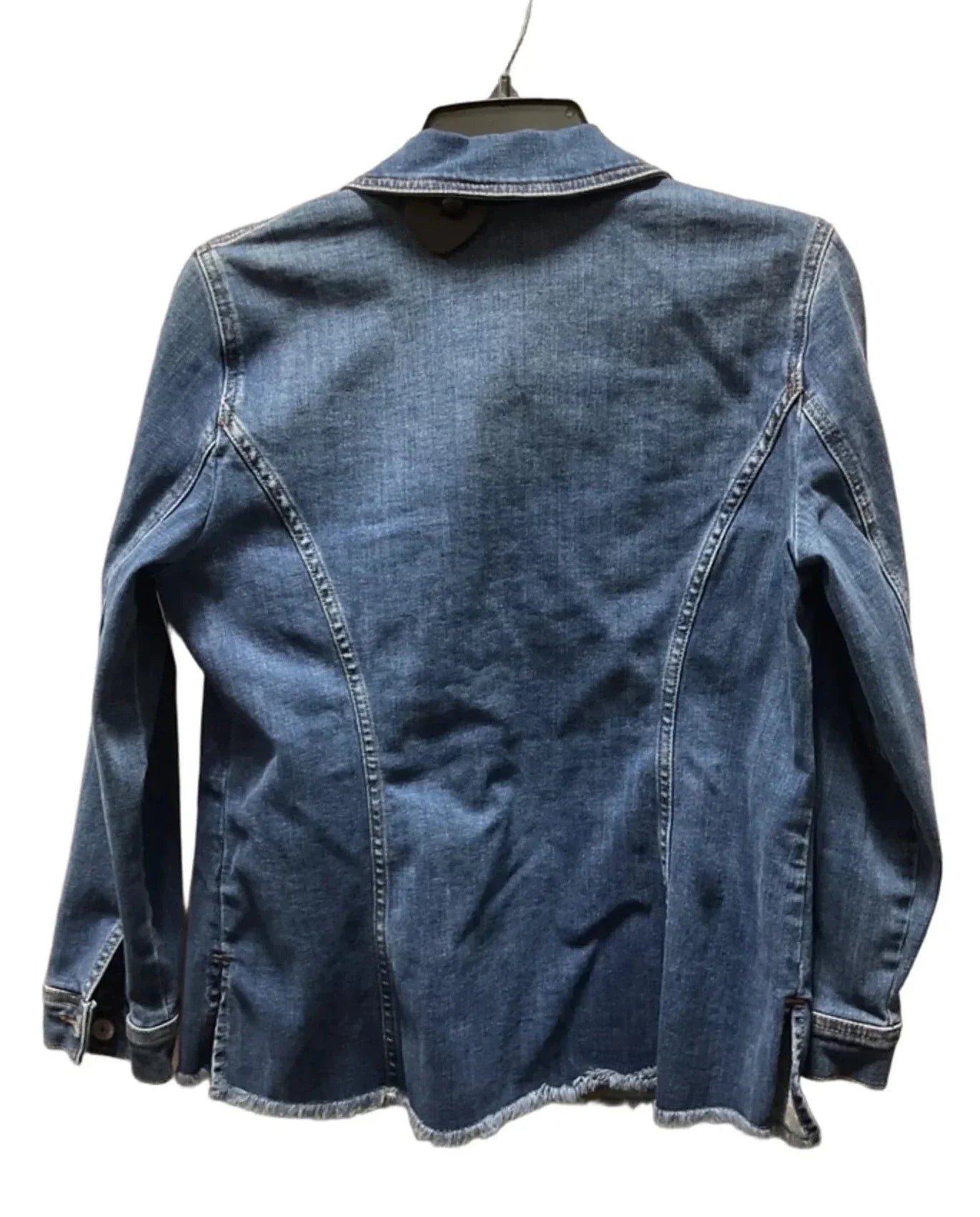 Jacket Denim By Chicos In Blue & Brown, Size: Mp