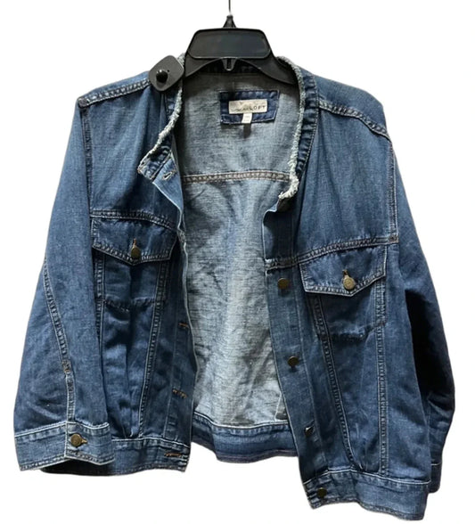 Jacket Denim By Loft In Blue Denim, Size: Xxl