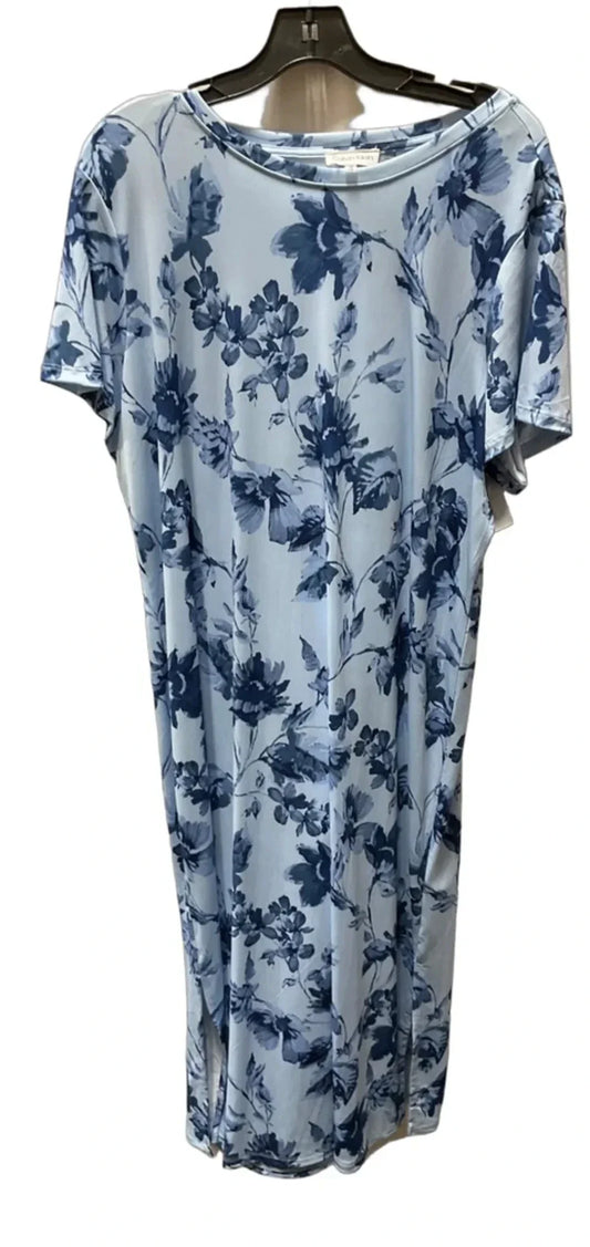 Dress Casual Midi By Calvin Klein In Blue, Size: 1x