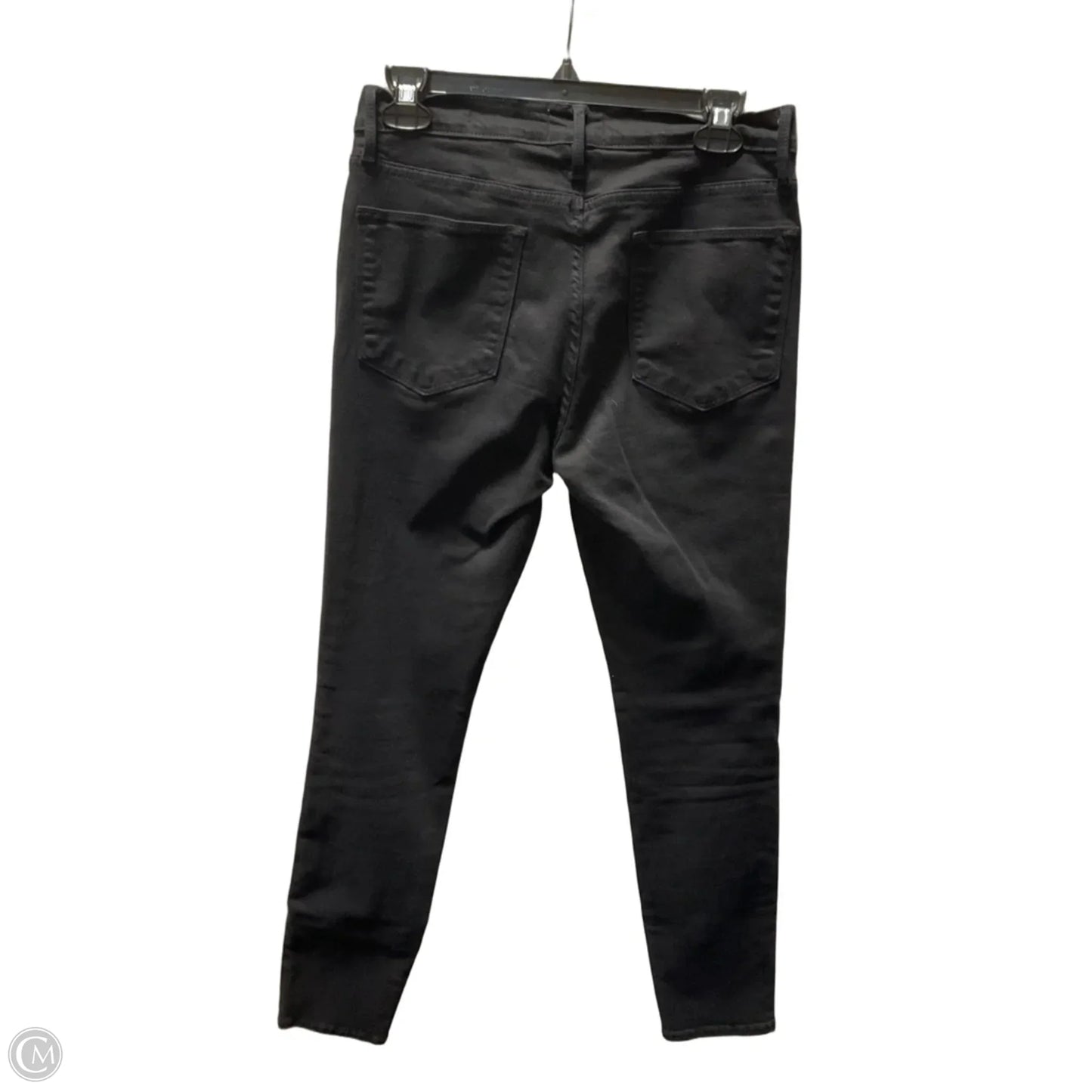 Jeans Skinny By Frame In Black Denim, Size: 6