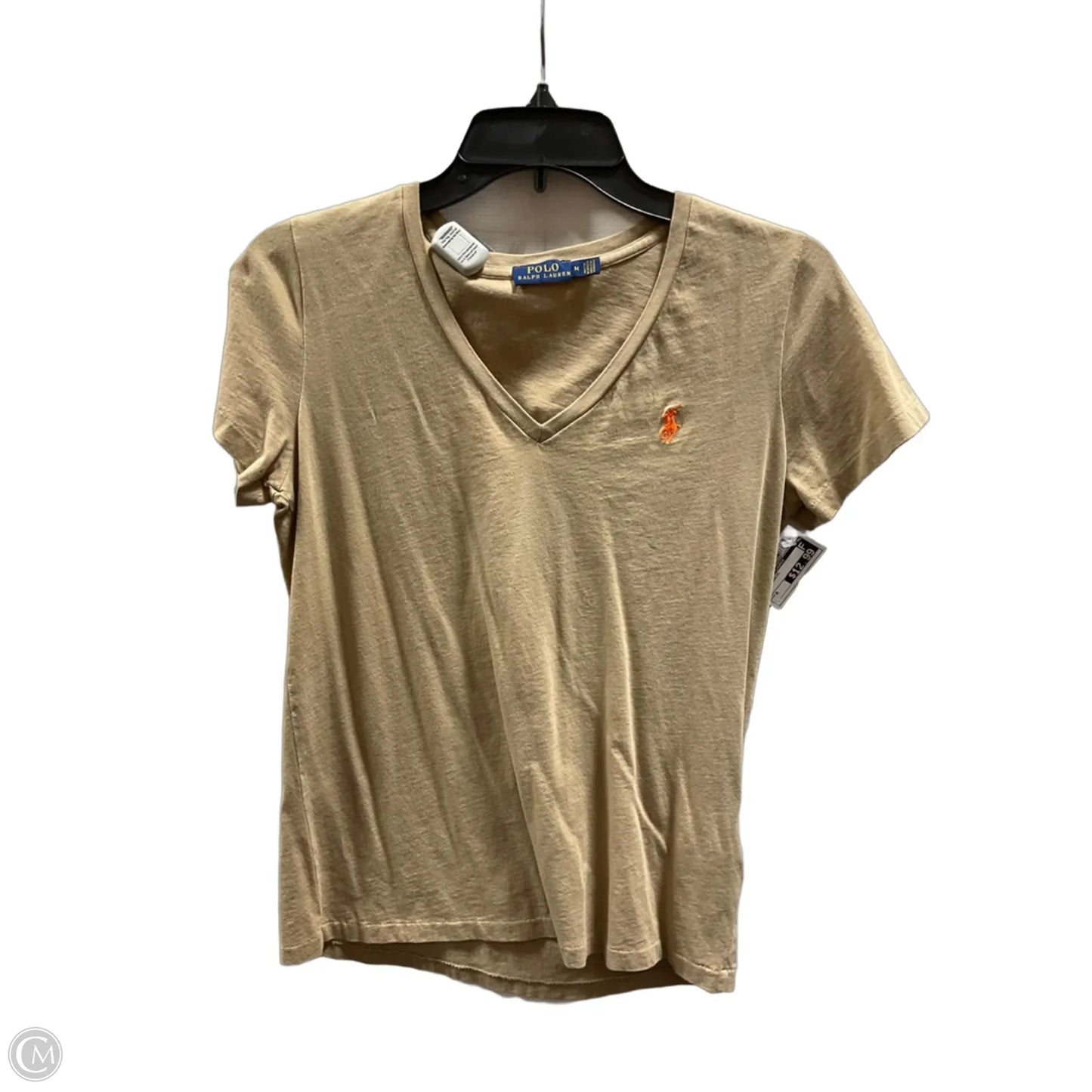 Top Short Sleeve Basic By Polo Ralph Lauren In Tan, Size: M
