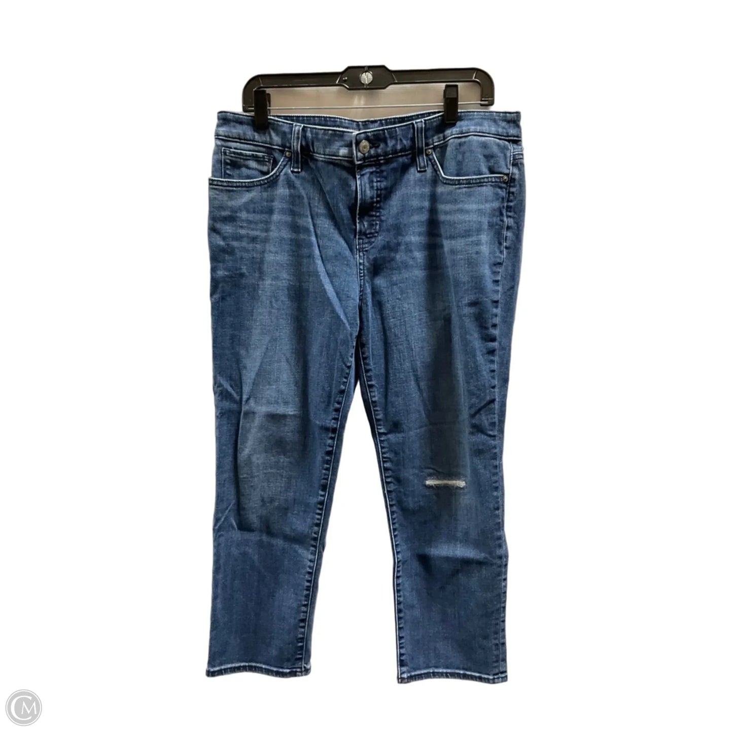 Jeans Cropped By Chicos In Blue Denim, Size: 10p