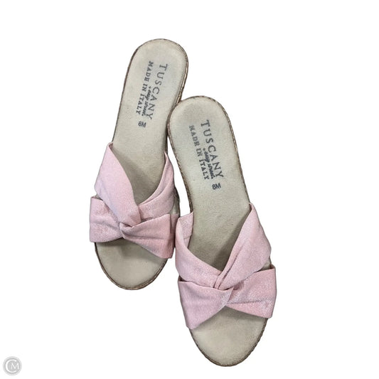 Sandals Heels Wedge By Easy Street In Pink, Size: 8