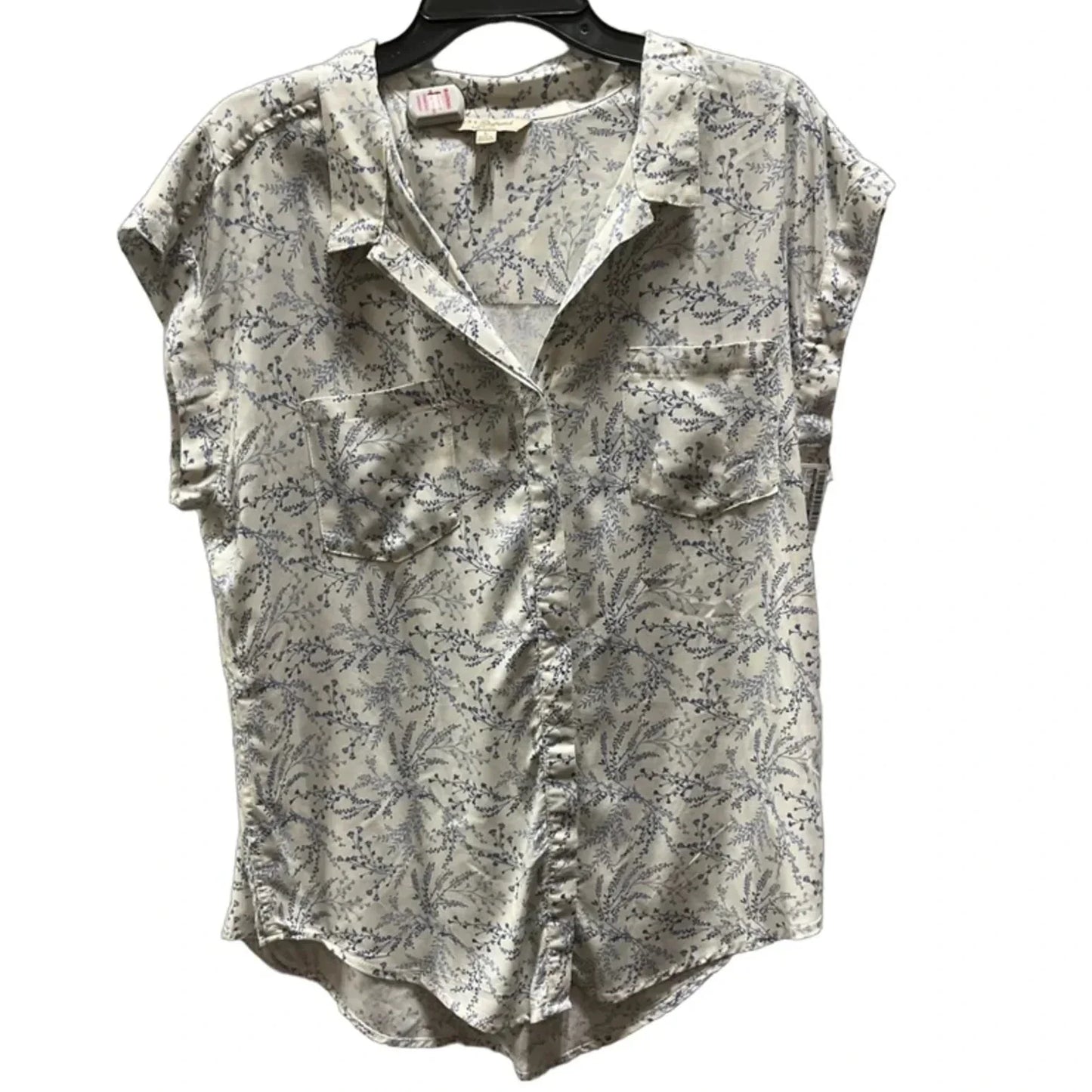Blouse Sleeveless By Jachs Girlfirend In Blue & White, Size: L