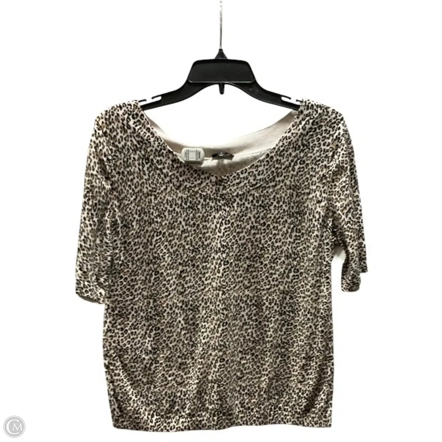 Top Short Sleeve By Ann Taylor In Animal Print, Size: L