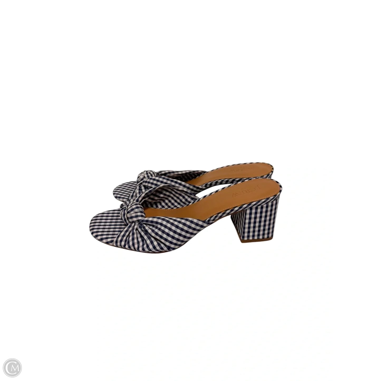 Sandals Heels Block By J. Crew In Checkered Pattern, Size: 9