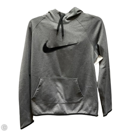 Athletic Sweatshirt Hoodie By Nike In Grey, Size: M