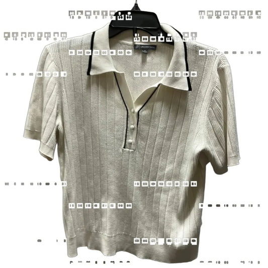 Top Short Sleeve By Adrianna Papell In White, Size: M