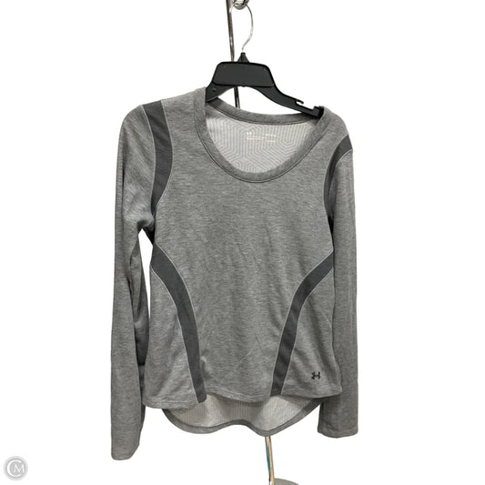 Athletic Top Long Sleeve Crewneck By Under Armour In Grey, Size: M