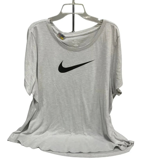 Athletic Top Short Sleeve By Nike Apparel In Grey, Size: 3x