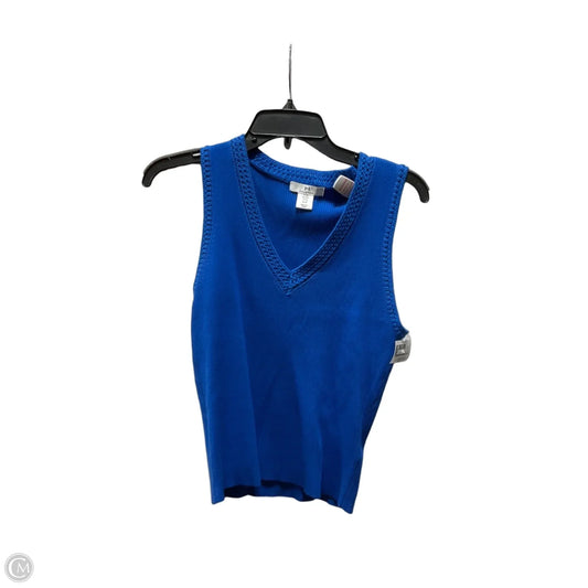 Top Sleeveless Designer By Halston In Blue, Size: M
