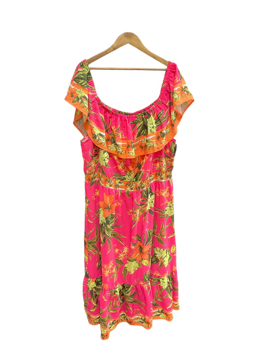 Tropical Print Dress Casual Maxi Clothes Mentor, Size 3x